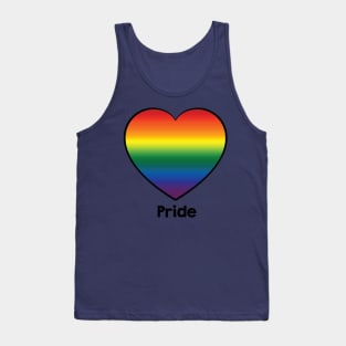 Pride. Rainbow heart design to support love and inclusion. Tank Top